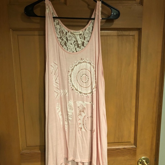 XL pale pink lace tank - Picture 1 of 2